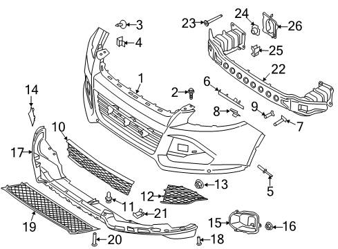 2013 Ford Escape Bracket Bolt, Upper Diagram for -W715585-S442