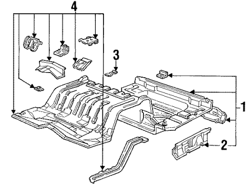 1994 Ford Crown Victoria Rear Floor Pan Diagram for F6AZ5411215BD