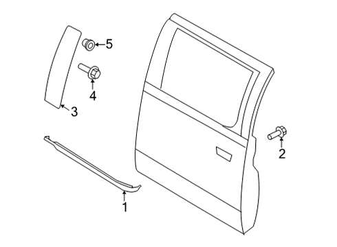 2021 Ford F-150 Applique, Driver Side Diagram for ML3Z-16255A35-BC