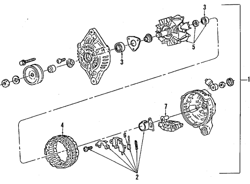 1993 Ford Festiva Alternator Diagram for FOBZ10346ARM