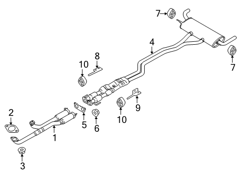 2017 Lincoln MKX Exhaust Components Diagram 2 - Thumbnail