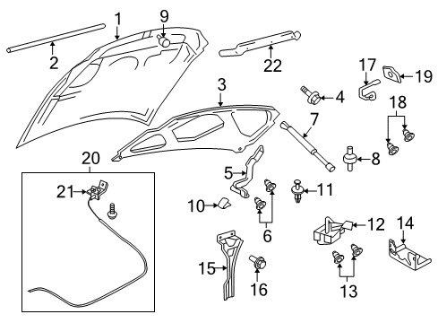 2009 Ford Expedition Hood & Components Diagram