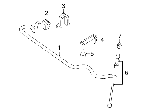 2008 Lincoln Mark LT Stabilizer Bar & Components - Front Diagram 2 - Thumbnail
