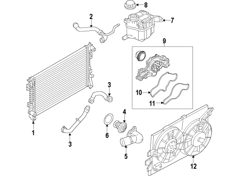 2010 Lincoln MKS Fan & Motor Diagram for BA5Z-8C607-E