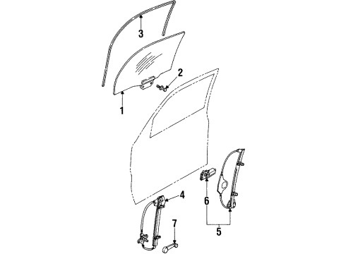 1995 Ford Contour Window Motor, Driver Side Diagram for F5RZ5423395A