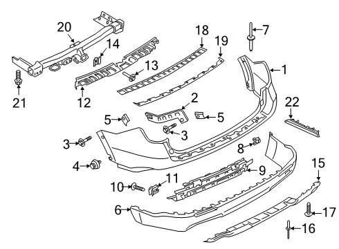 2020 Ford Explorer Rear Bumper & Components Diagram 4 - Thumbnail