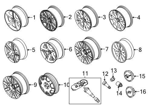 2012 Ford Mustang Wheel Lock Kit Diagram for F2LY-1A043-A