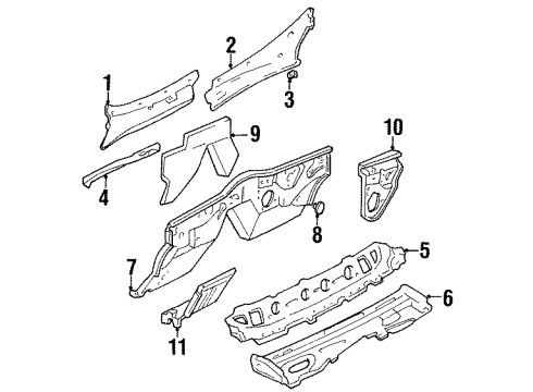 1995 Lincoln Mark VIII Cowl Diagram