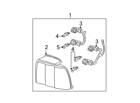 2001 Ford Mustang Socket & Wire, Driver Side Diagram for XR3Z-13410-AB