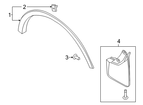 2021 Ford Escape Mud Guard, Rear Diagram for LJ6Z-16A550-BB