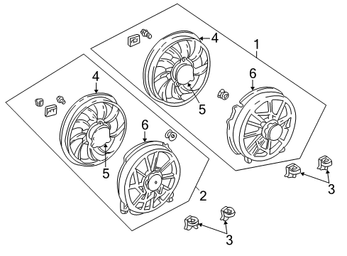 2005 Mercury Sable Cooling System, Radiator, Water Pump, Cooling Fan Diagram 2 - Thumbnail
