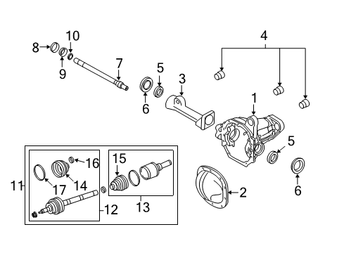 2009 Ford Expedition Carrier & Front Axles Diagram