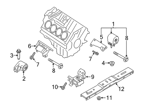 2022 Ford F-150 Engine & Trans Mounting Diagram 6 - Thumbnail