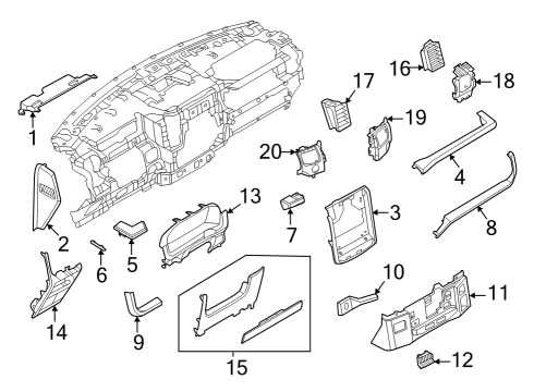 2022 Ford F-150 Lightning Storage Box Diagram for ML3Z-15044D82-A