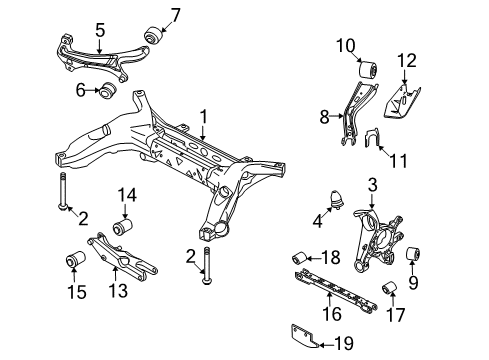 2009 Ford Taurus Rear Suspension, Control Arm Diagram 3 - Thumbnail