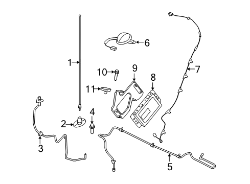 2009 Ford F-250 Super Duty Antenna & Radio Diagram