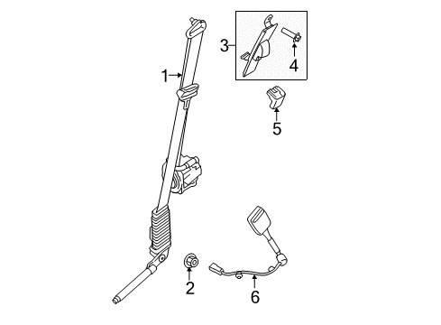 2017 Ford F-350 Super Duty Front Seat Belts Diagram 2 - Thumbnail