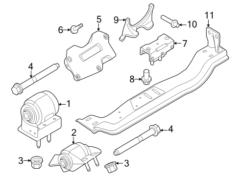 2023 Ford F-350 Super Duty Engine & Trans Mounting Diagram 2 - Thumbnail