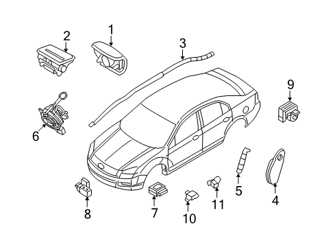 2010 Ford Fusion Air Bag Components Diagram 2 - Thumbnail