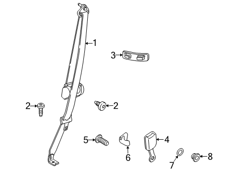 2010 Ford Transit Connect Rear Seat Belts Diagram 1 - Thumbnail