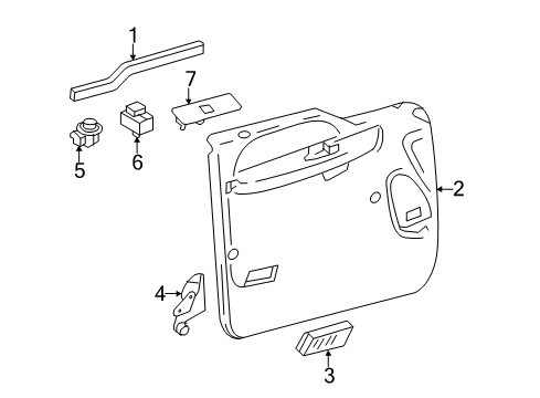 2014 Ford F-250 Super Duty Interior Trim - Front Door Diagram
