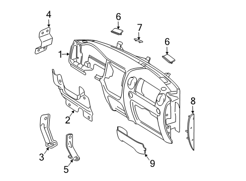 2005 Ford Expedition Cluster & Switches, Instrument Panel Diagram