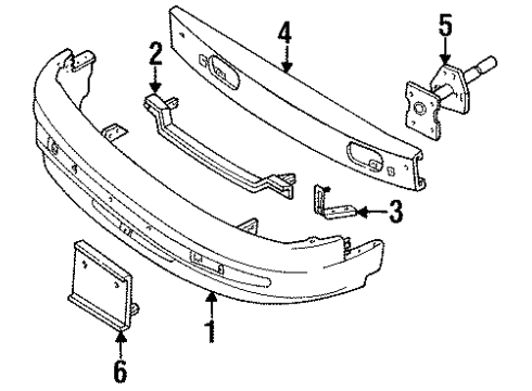 1995 Mercury Villager License Bracket Diagram for F3XY-17A385-A