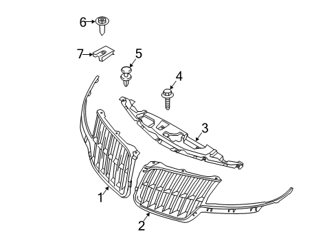 2012 Lincoln MKZ Grille & Components Diagram 1 - Thumbnail