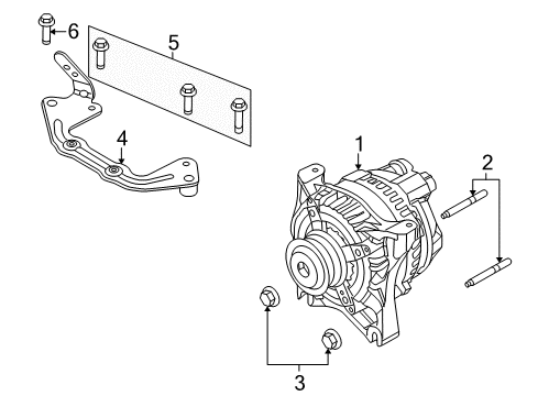 2010 Ford Mustang Mount Bracket Diagram for 7R3Z-10153-A