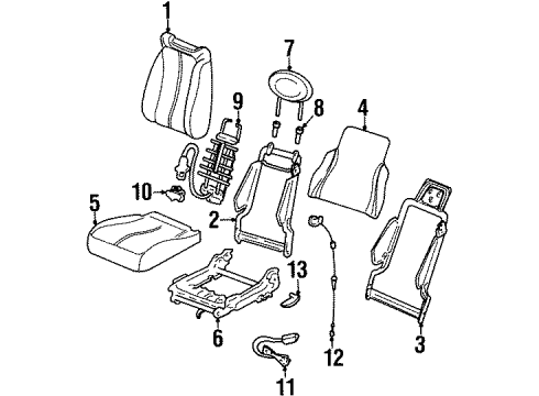 2000 Mercury Cougar Front Seat Components Diagram