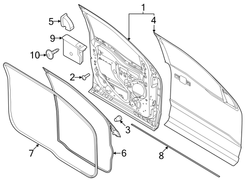 2023 Ford F-350 Super Duty Outer Panel, Driver Side Diagram for PC3Z-1020201-A