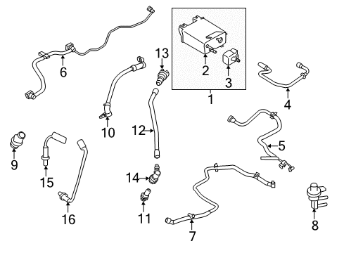 2016 Lincoln MKZ PCV Hose Diagram for AT4Z-6A664-B