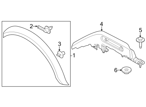 2023 Ford Bronco Exterior Trim - Fender Diagram 2 - Thumbnail