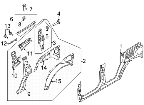 2021 Ford Bronco Inner Structure - Quarter Panel Diagram