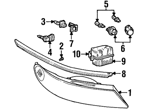 1997 Lincoln Mark VIII Bulbs Diagram