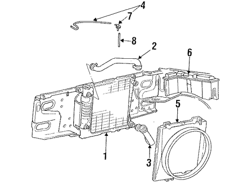 1993 Ford Ranger Radiator & Components Diagram 3 - Thumbnail