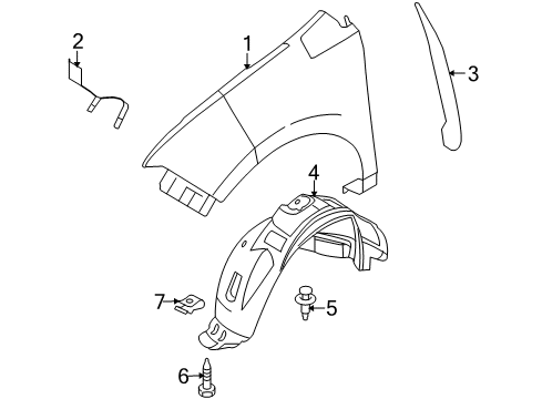 2009 Lincoln MKX Fender & Components Diagram