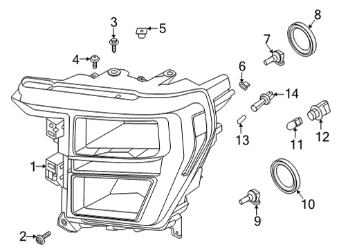2022 Ford F-150 Headlamp Components Diagram 4 - Thumbnail
