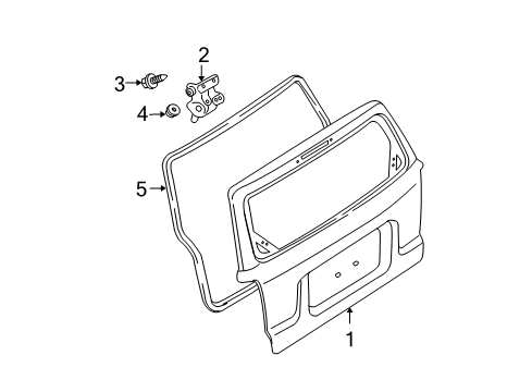 2012 Ford Escape Gate & Hardware Diagram