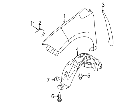 2010 Ford Edge Fender & Components Diagram
