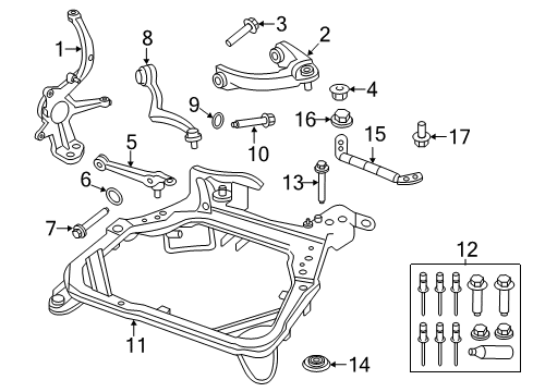 2011 Ford Fusion Front Suspension, Lower Control Arm, Upper Control Arm, Stabilizer Bar, Suspension Components Diagram