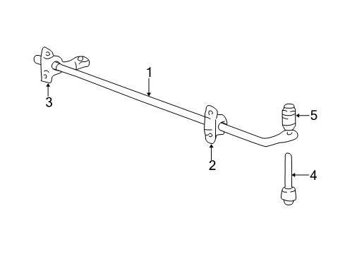 2003 Ford Focus Rear Suspension Components, Lower Control Arm, Upper Control Arm, Stabilizer Bar Diagram