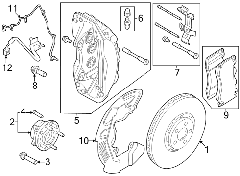 2024 Ford Mustang Caliper, Passenger Side Diagram for PR3Z-2B120-C