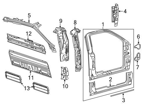 2013 Ford F-150 Aperture Panel, Back Panel Diagram