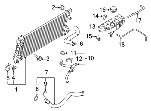 2023 Ford F-150 Water Hose Diagram for ML3Z-8C289-H