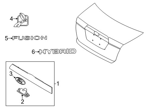 2011 Ford Fusion Exterior Trim - Trunk Lid Diagram