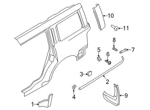 2010 Ford Flex Exterior Trim - Quarter Panel Diagram