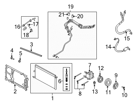 2009 Ford Expedition A/C Condenser, Compressor & Lines Diagram