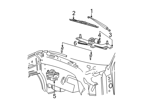 2004 Ford F-150 Heritage Wiper & Washer Components Diagram