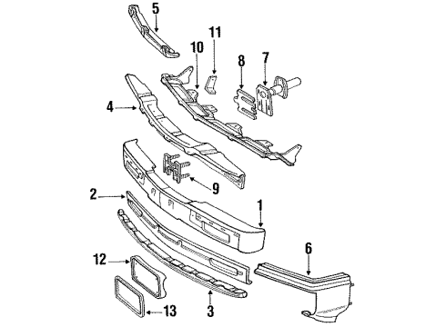 1985 Lincoln Mark VII License Bracket Diagram for F2LY17A385A